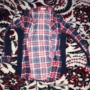 Flannel , red, white, navy blue